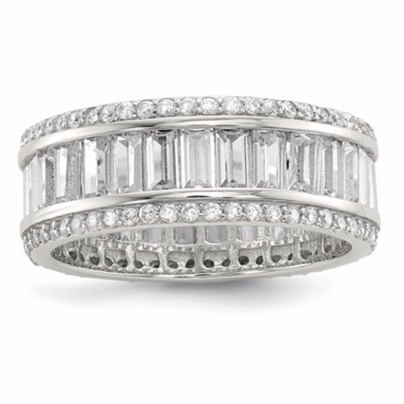 Sterling Silver Baguette Eternity Ring